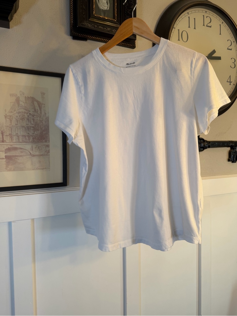 Madewell Classic White Crewneck Tee XL k437